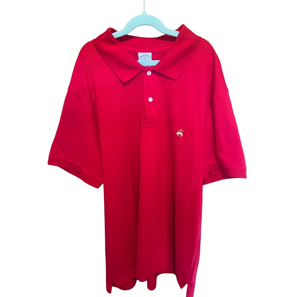 Brooks Brothers 1818 Performance Polo Shirt XXL Slim Fit Red Lamb‎ Logo